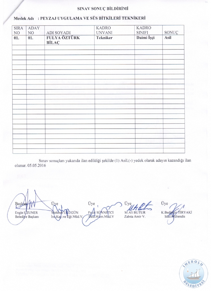 BELEDYEMZ DAM  SINAV SONU BLDRM