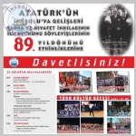 Atatrk'n nebolu'ya Gelileri, apka Ve Kyafet nklabnn lk Nutkunu Syleyilerinin 89. Yl Dnm Etkinlik Program