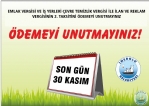 EMLAK VERGS VE  YERLER EVRE TEMZLK VERGS LE LAN VE REKLAM VERGSNN 2. TAKSTN DEMEY UNUTMAYINIZ