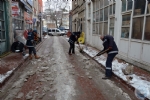 BELEDYEMZCE CADDE VE SOKAKLAR KAR VE BUZDAN TEMZLENYOR
