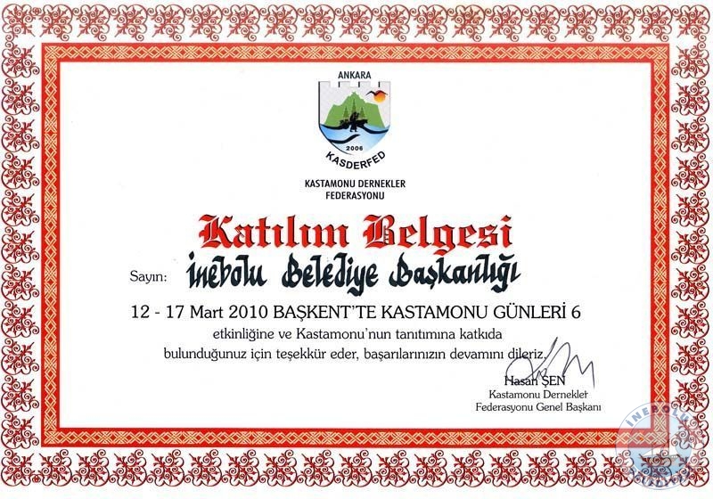 Kasderfed 'den Katlm Belgesi