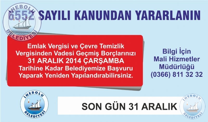 6552 Sayl Kanundan Yararlann, Son Gn 31 Aralk 2014!