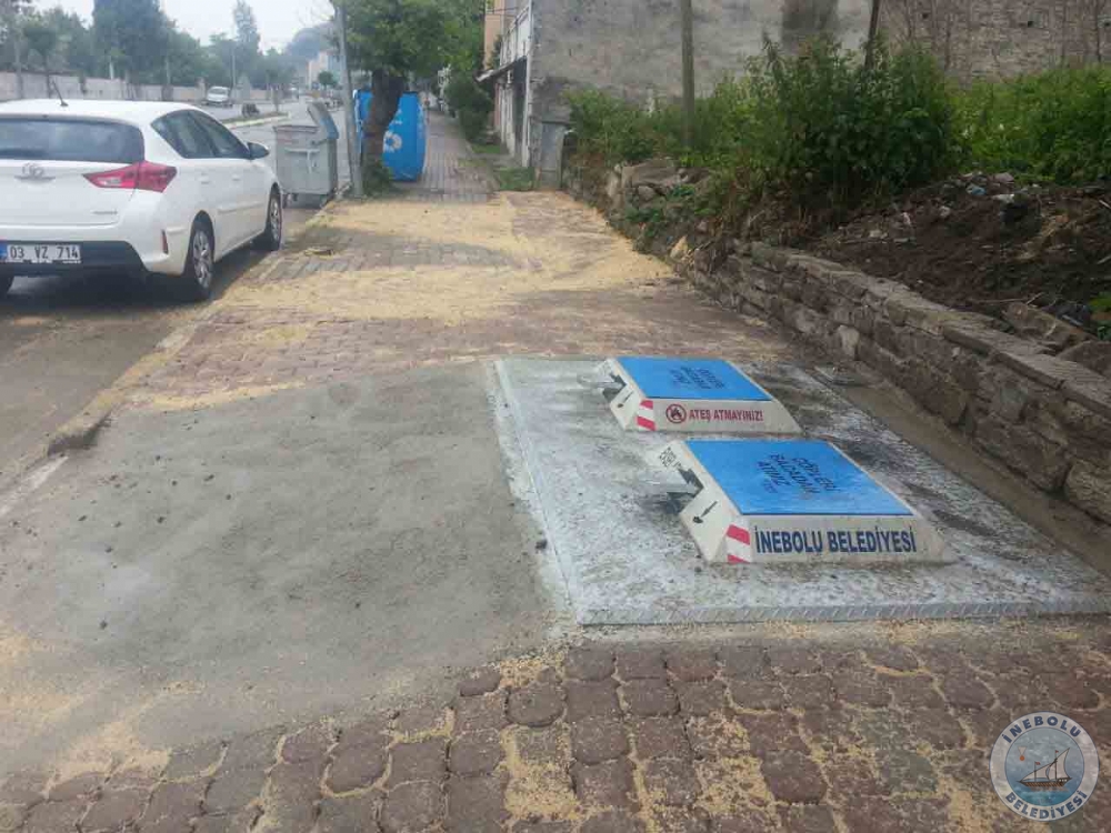 Boyran Mahallesine de yeralt p konteynr yerletirildi