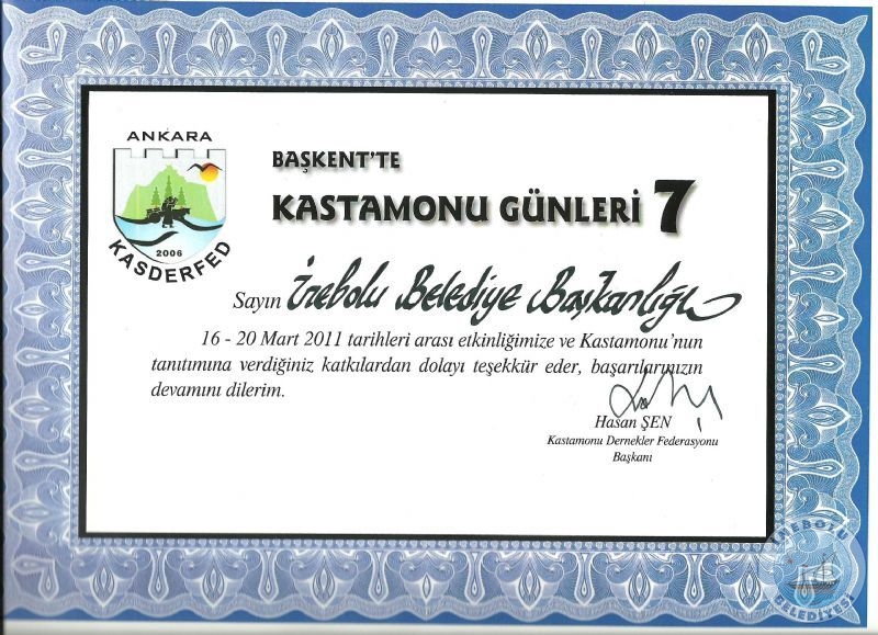 Kasderfed'ten Belediyemize Teekkr !