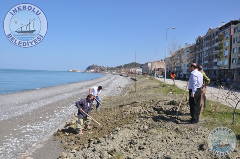 Bakanmzdan Sahil Band  Yry Gzergahndaki almalara  Yerinde  nceleme.
