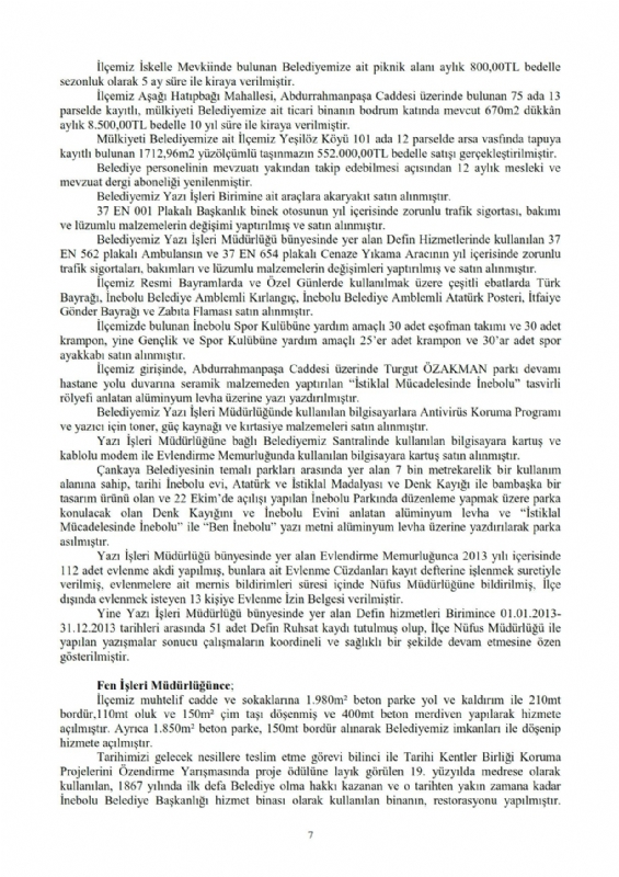 2013 Yl dare Faaliyet Raporu